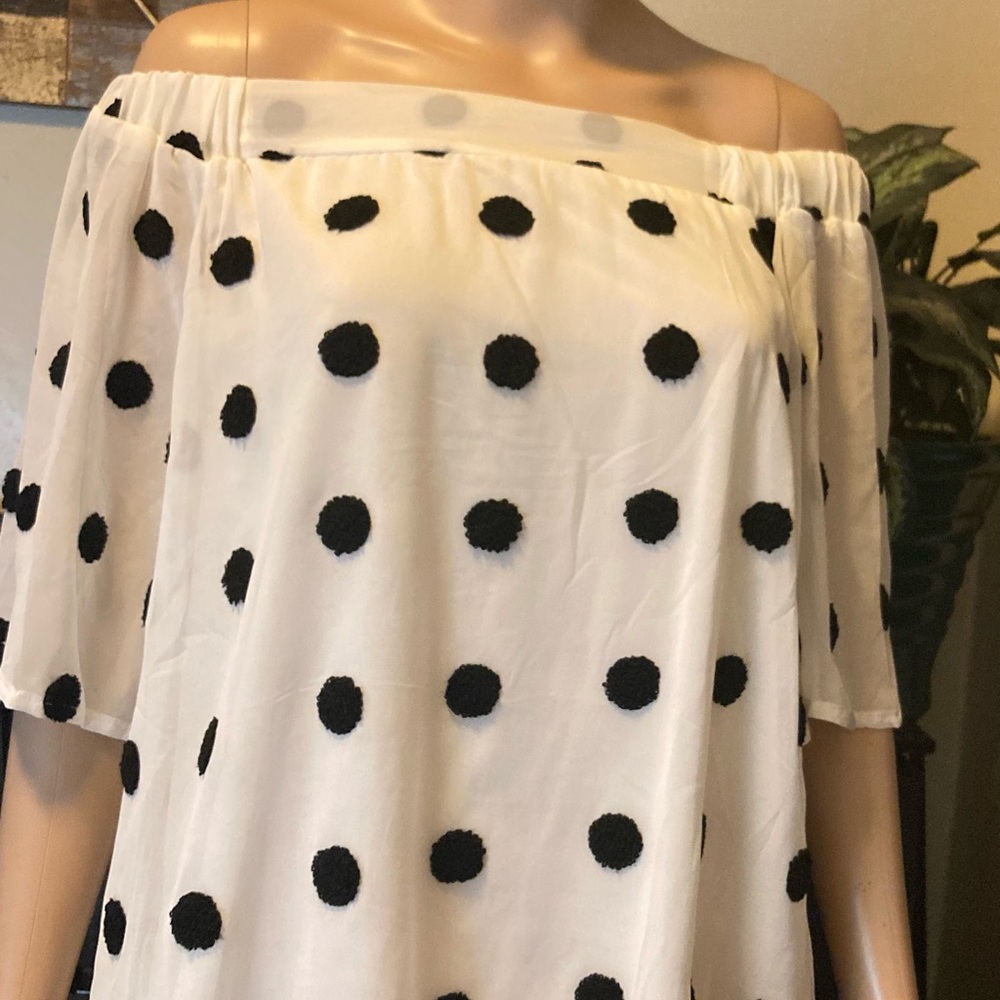 Off the shoulder blouse.